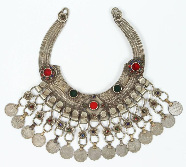 Moroccan Tribal Silver Jewelry Set Choker and Bracelet