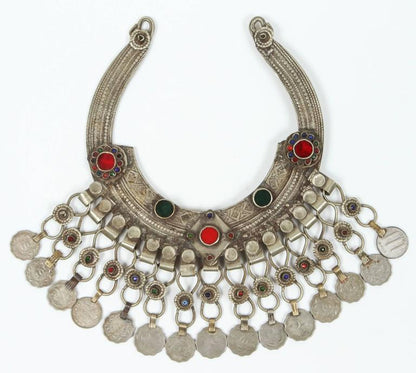 Moroccan Tribal Silver Jewelry Set Choker and Bracelet