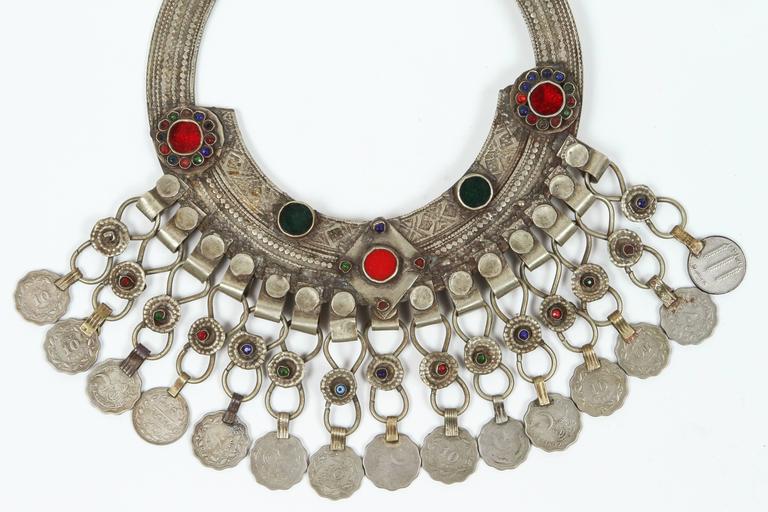Moroccan Tribal Silver Jewelry Set Choker and Bracelet