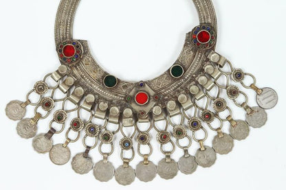 Moroccan Tribal Silver Jewelry Set Choker and Bracelet