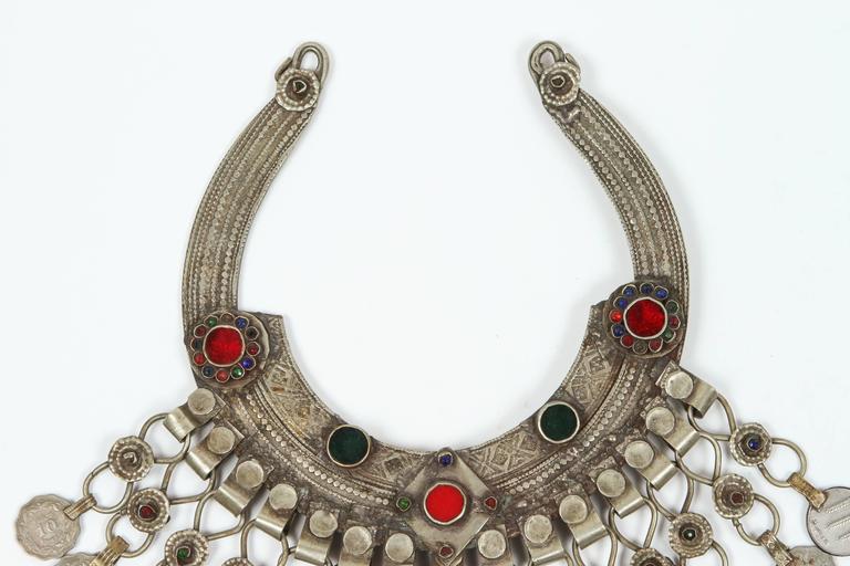 Moroccan Tribal Silver Jewelry Set Choker and Bracelet