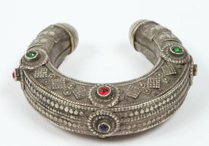 Moroccan Tribal Silver Jewelry Set Choker and Bracelet