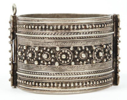 Handcrafted Moroccan Berber Tribal Bracelet, Silver, 1950s