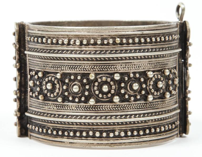 Handcrafted Moroccan Berber Tribal Bracelet, Silver, 1950s