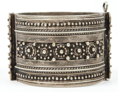 Handcrafted Moroccan Berber Tribal Bracelet, Silver, 1950s