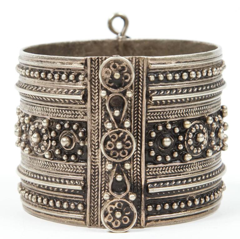 Handcrafted Moroccan Berber Tribal Bracelet, Silver, 1950s