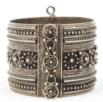 Handcrafted Moroccan Berber Tribal Bracelet, Silver, 1950s
