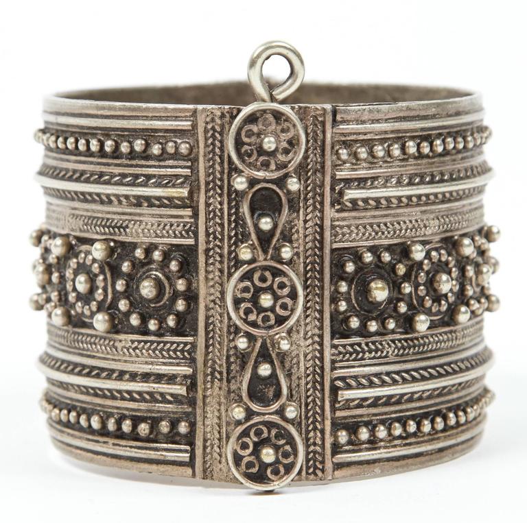 Handcrafted Moroccan Berber Tribal Bracelet, Silver, 1950s