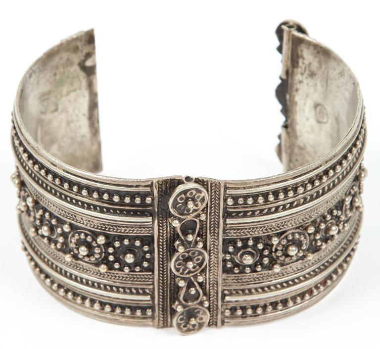 Handcrafted Moroccan Berber Tribal Bracelet, Silver, 1950s