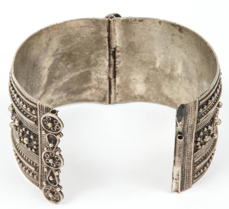 Handcrafted Moroccan Berber Tribal Bracelet, Silver, 1950s