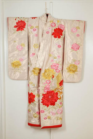 Vintage Silk Brocade Japanese Ceremonial Kimono
