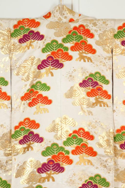Vintage Kimono Silk Brocade Japanese Ceremonial 1970