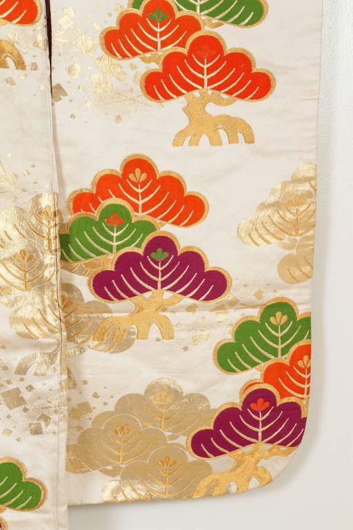 Vintage Kimono Silk Brocade Japanese Ceremonial 1970