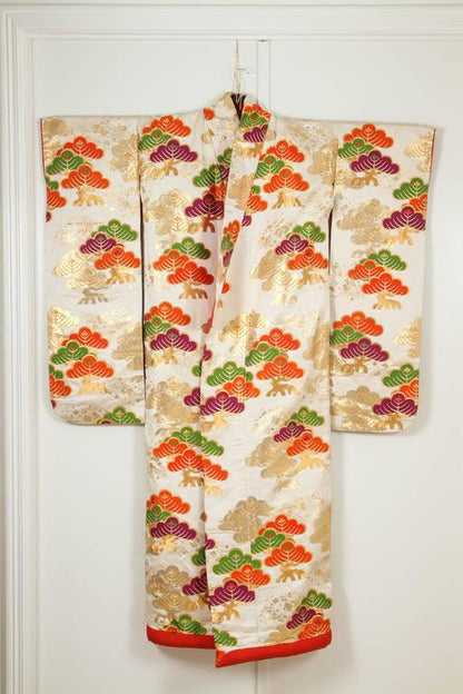 Vintage Kimono Silk Brocade Japanese Ceremonial 1970