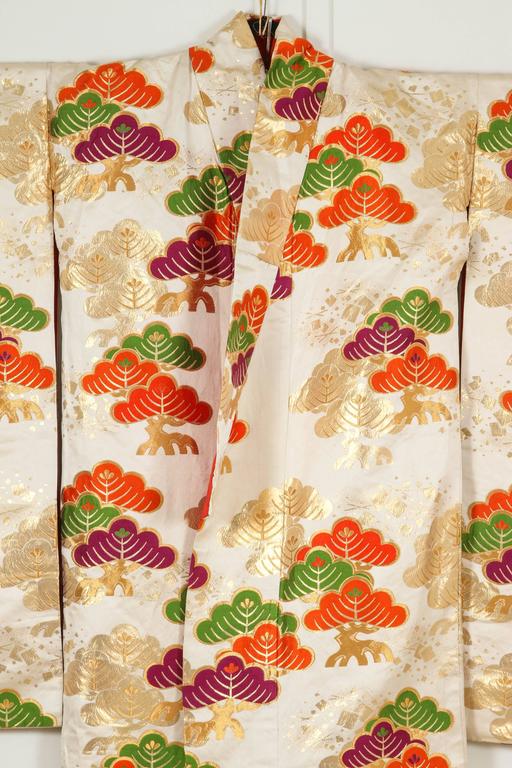 Vintage Kimono Silk Brocade Japanese Ceremonial 1970