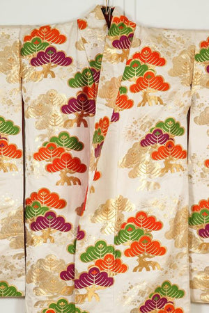 Vintage Japanese Ceremonial Silk Brocade Kimono