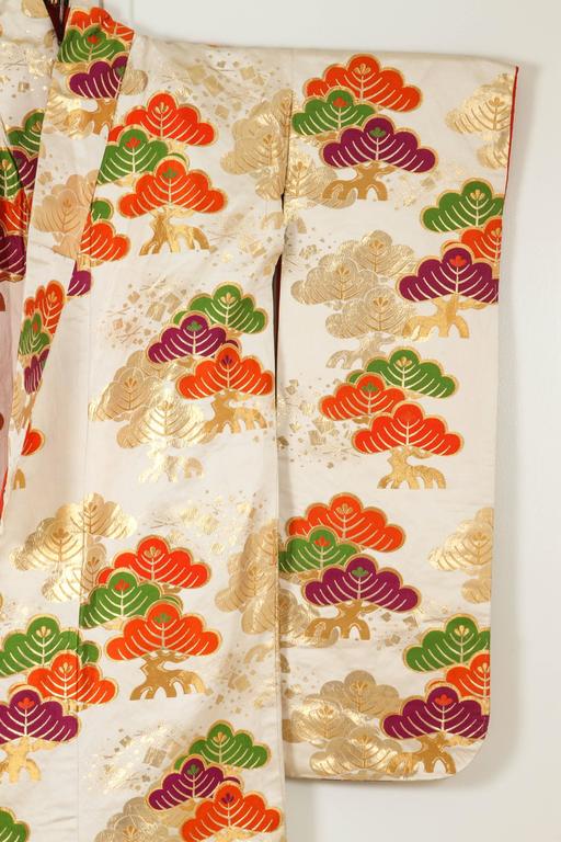 Vintage Kimono Silk Brocade Japanese Ceremonial 1970