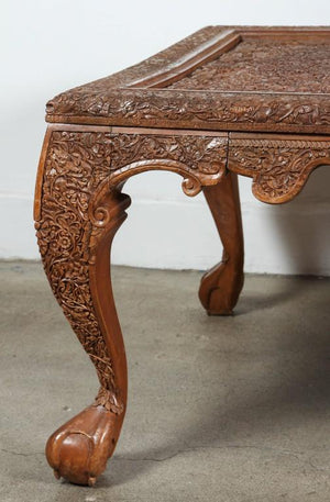 Anglo Indian Hand-Carved Coffee Table