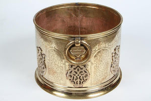 Large Moroccan Moorish Polished Brass Planter