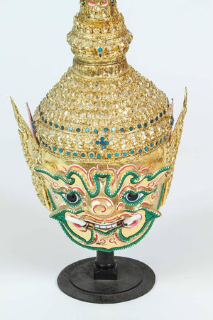 Gilt Thai Demon Mask Dance Headdress Crown