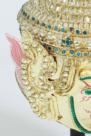 Gilt Thai Demon Mask Dance Headdress Crown
