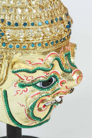 Gilt Thai Demon Mask Dance Headdress Crown
