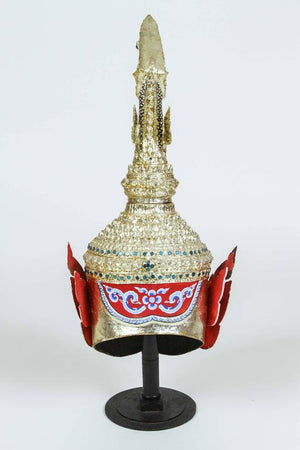 Gilt Thai Demon Mask Dance Headdress Crown