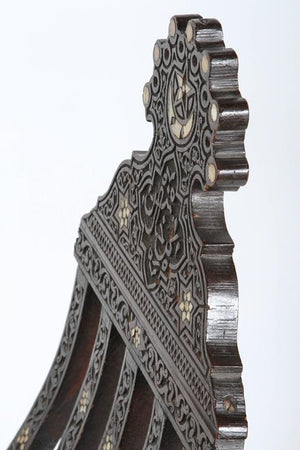 19th Century Moorish Wood Inlaid Folding Chair