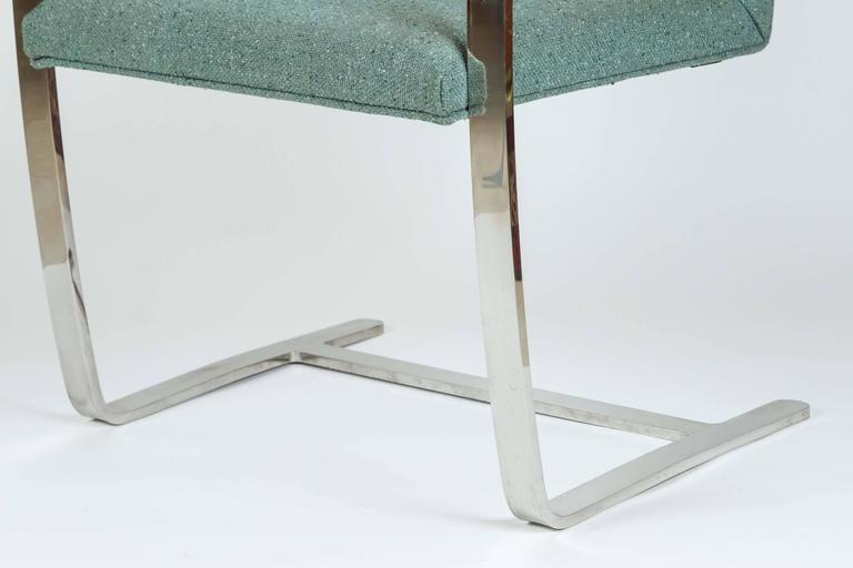 Brno Style Chairs by Knoll, Stainless Steel & Harris Wool, 1950