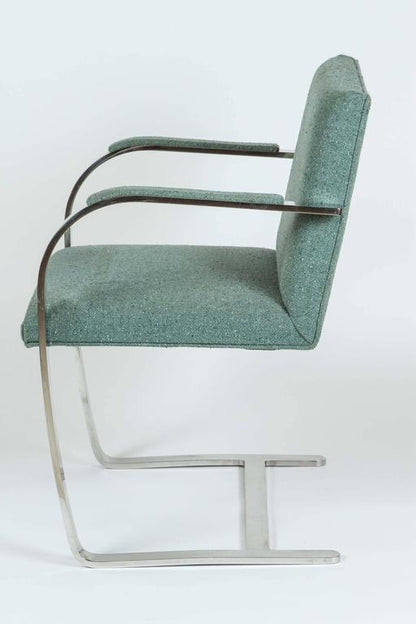 Brno Style Chairs by Knoll, Stainless Steel & Harris Wool, 1950