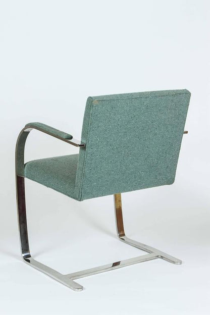 Brno Style Chairs by Knoll, Stainless Steel & Harris Wool, 1950