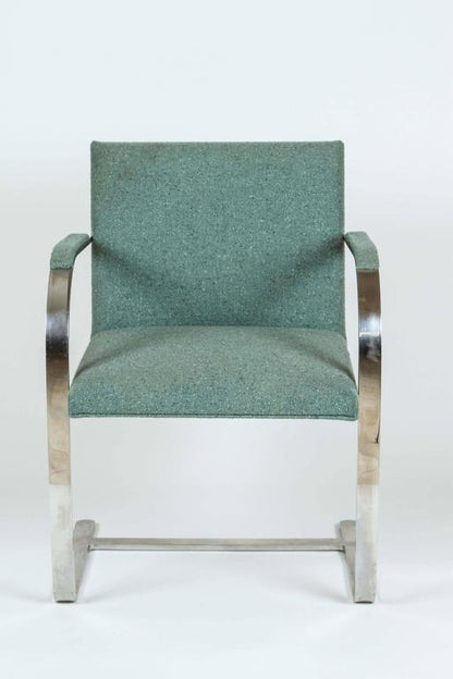 Brno Style Chairs by Knoll, Stainless Steel & Harris Wool, 1950