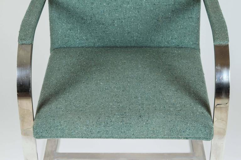 Brno Style Chairs by Knoll, Stainless Steel & Harris Wool, 1950