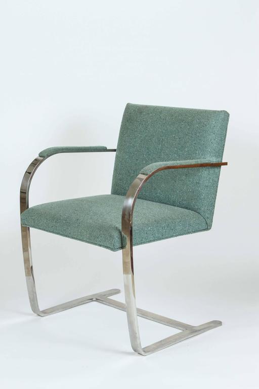 Brno Style Chairs by Knoll, Stainless Steel & Harris Wool, 1950