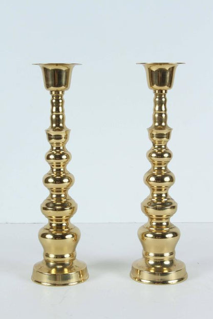 Mid-Century Modern Chinese Export Brass Candlesticks, 1950