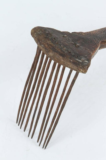 19th Century Hand-Carved Antique Berber Wool Comb from Morocco