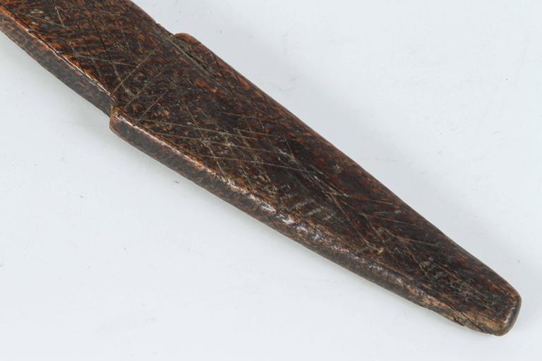 19th Century Hand-Carved Antique Berber Wool Comb from Morocco