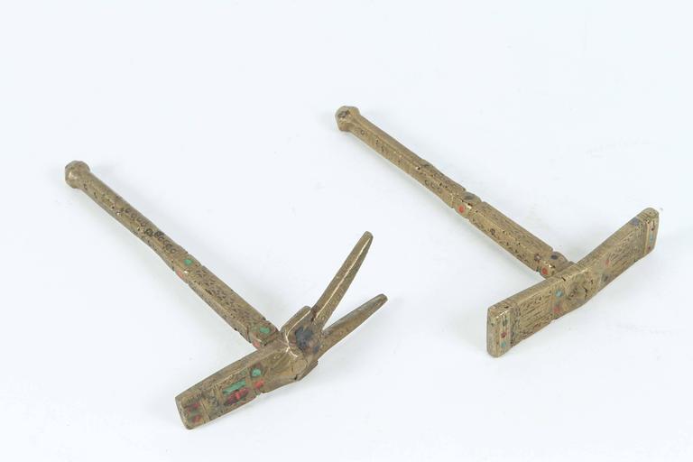 Moroccan Brass Sugar Hammer Set by Berber Tribes, Handcrafted, 1920