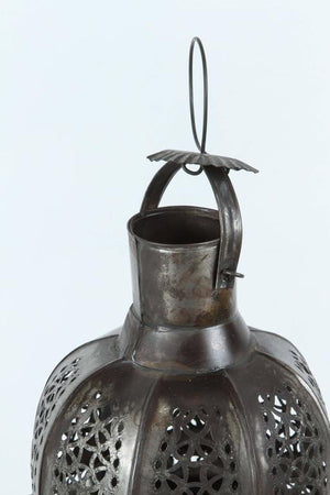 Moroccan Moorish Clear Glass Lantern with Filigree Design