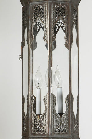 Large Moorish Moroccan Clear Glass Pendant