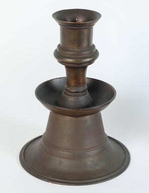Massive Pair of Ottoman Empire Cast Bronze Candleholders