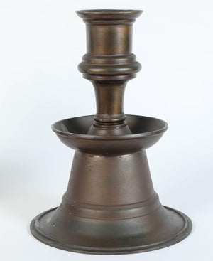 Massive Pair of Ottoman Empire Cast Bronze Candleholders
