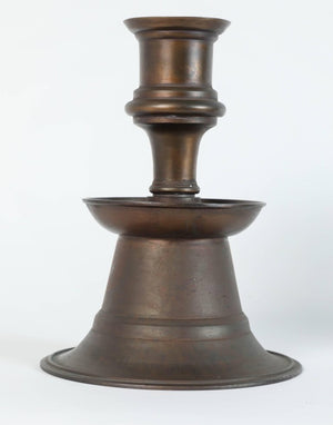 Massive Pair of Ottoman Empire Cast Bronze Candleholders