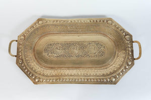 Indo Persian Brass Charger Serving Tray