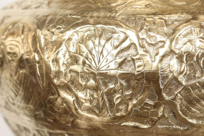 Large Egyptian Mamluk Revival Repoussé Brass Jardinière Cache-pot, 19 in.