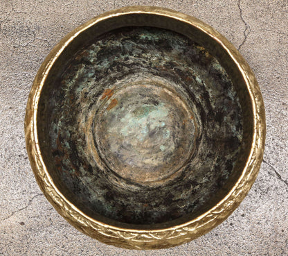 Large Egyptian Mamluk Revival Repoussé Brass Jardinière Cache-pot, 19 in.