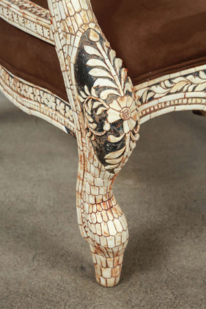 Bone Inlaid Anglo-Indian Armchair