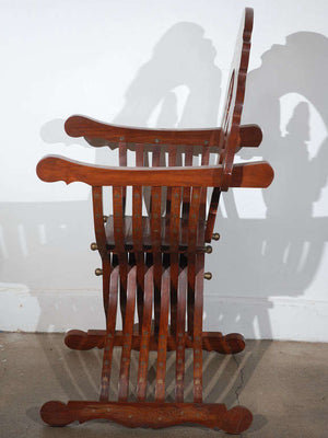 Moorish Syrian Brass Inlaid Armchair