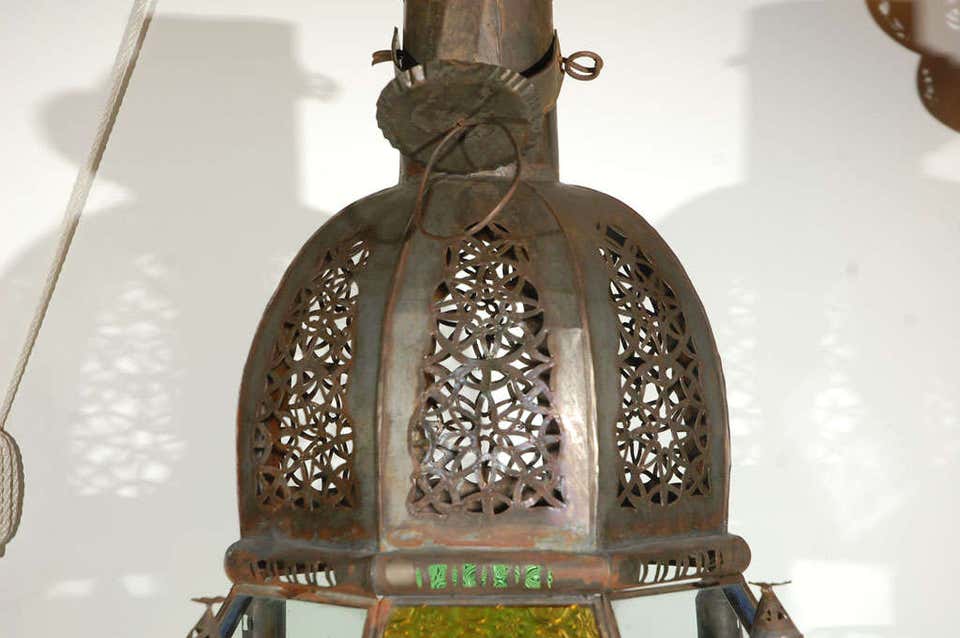 Moroccan Vintage Moorish Glass Lantern from Marrakech – view 3