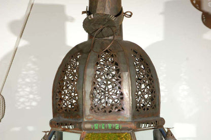Moroccan Vintage Moorish Glass Lantern from Marrakech – view 3